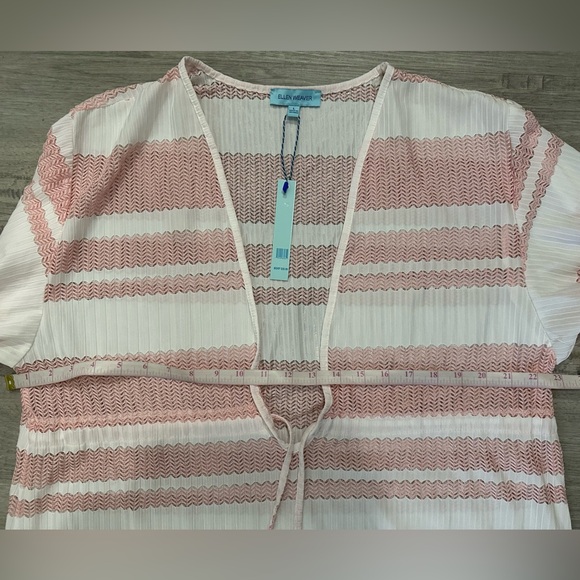 Pink and White Striped Cover-Up Sz L resort vacation beach 🏖️ - Picture 5 of 6